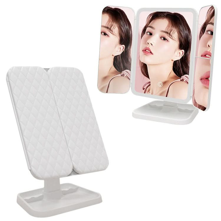 Simple & Stylish LED Three-Fold Square Makeup Mirror Reluova