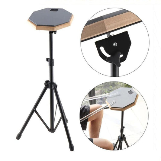 8 Inch Rubber Wooden Dumb Drum Practice Training Drum Pad with Stand