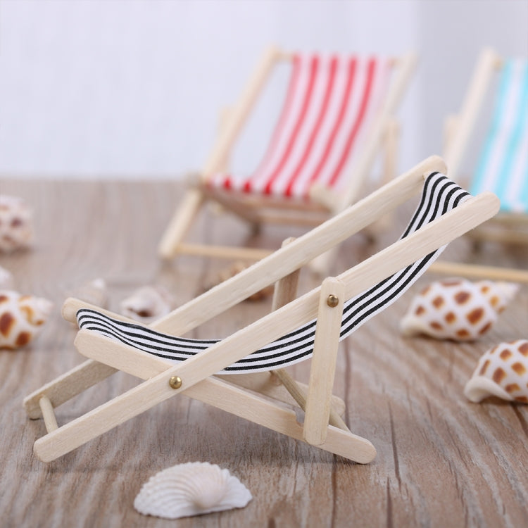 Wooden Striped Casual Chair Doll House Miniature Toy Christmas Gift Scene Model, Random Color Dlivery