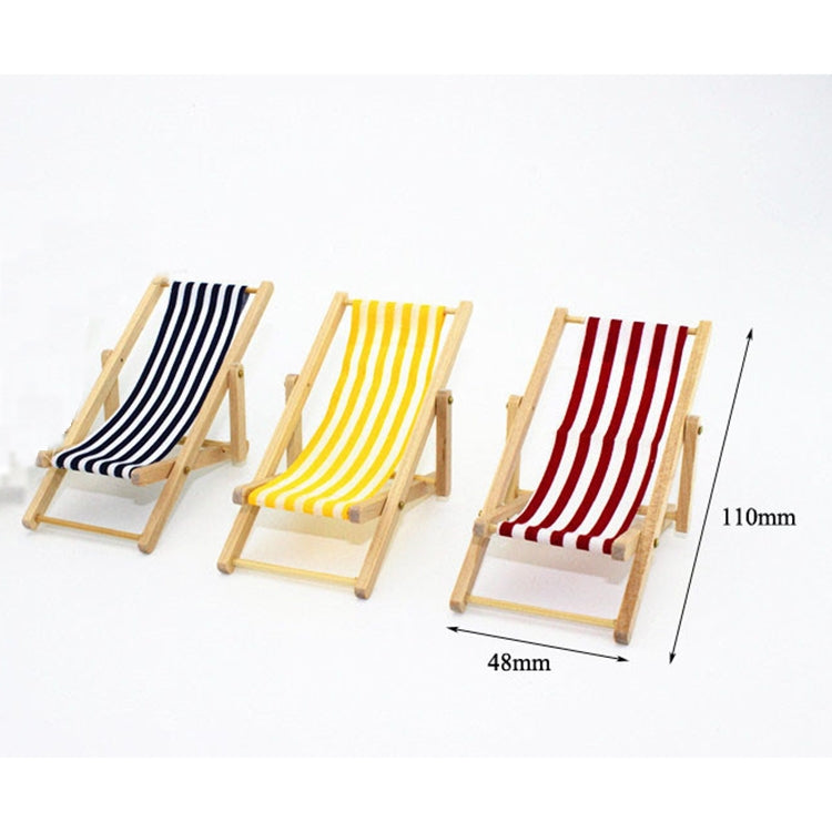 Wooden Striped Casual Chair Doll House Miniature Toy Christmas Gift Scene Model, Random Color Dlivery