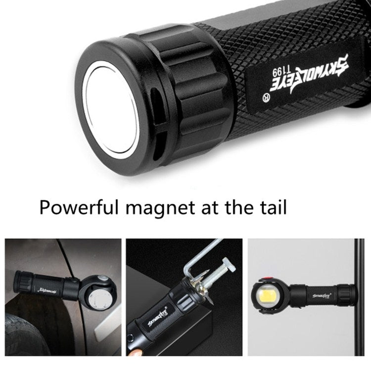 SKYWOLFEYE  Lamp Head 360 Degree Rotation USB Rechargeable LED Glare Flashlight With Magnet COB Work Light My Store