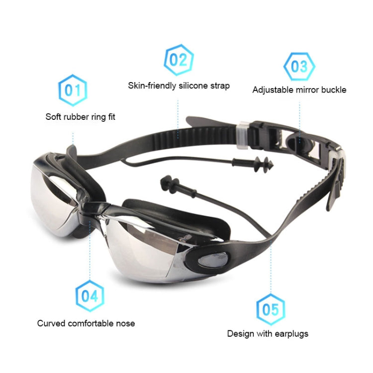 YJ003 Electroplating HD Anti-fog Swimming Glasses Waterproof Diving Equipment for Man and Women Reluova