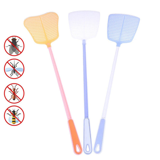 Household Plastic Long Handle Fly Swatter Mosquito Swatter, Random Color Delivery