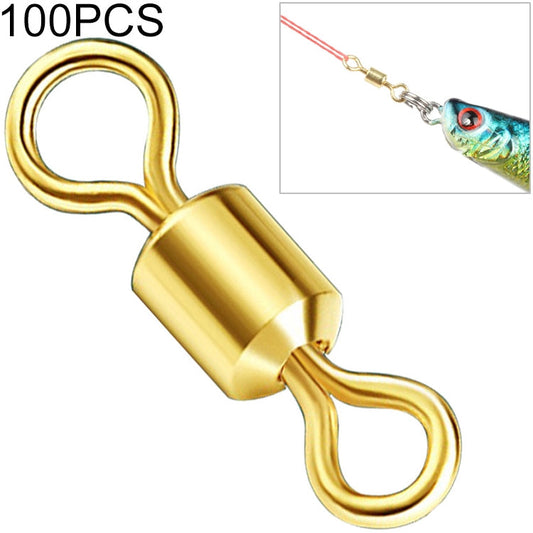 100 PCS Fishing Tackle Supplies Zimu Swivel Gold-plated Swivel Fishing Accessories