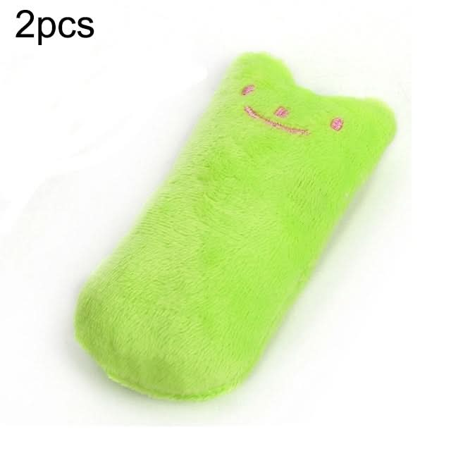 2 PCS Teeth Grinding Catnip Toys Funny Interactive Plush Cat Toy Pet Kitten Chewing Toy  Claws Thumb Bite Cat mint for Cats(Green)-Reluova