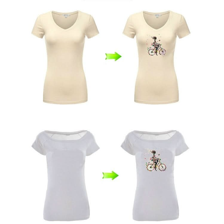 Cycling Girl Pattern Heat Transfer DIY Clothes Cloth Sticker Reluova