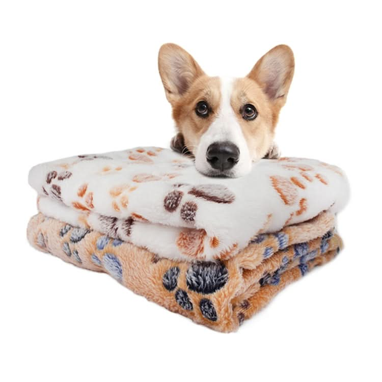 Soft Pet Blanket Winter Dog Cat Bed Mat Foot Print Warm Sleeping Mattress Small Medium Dogs Cats Coral Fleece Pet Supplies - Reluova