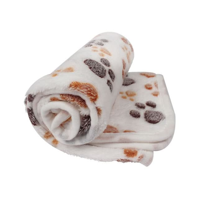 Soft Pet Blanket Winter Dog Cat Bed Mat Foot Print Warm Sleeping Mattress Small Medium Dogs Cats Coral Fleece Pet Supplies - Reluova