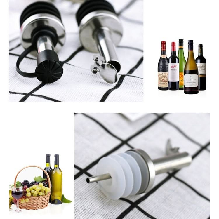 5 PCS Glass Bottle Stopper Stainless Steel Oil Stopper Silicone Stopper-Reluova