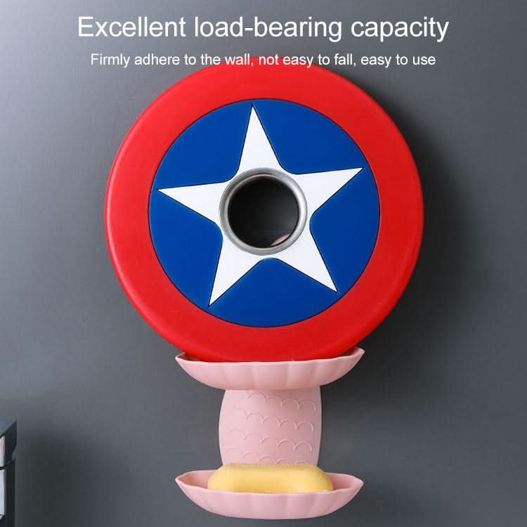 Bathroom Punch-free Double-layer Soap Box Without Trace Wall Hanging Drain Soap Holder, Random Color Delivery Reluova