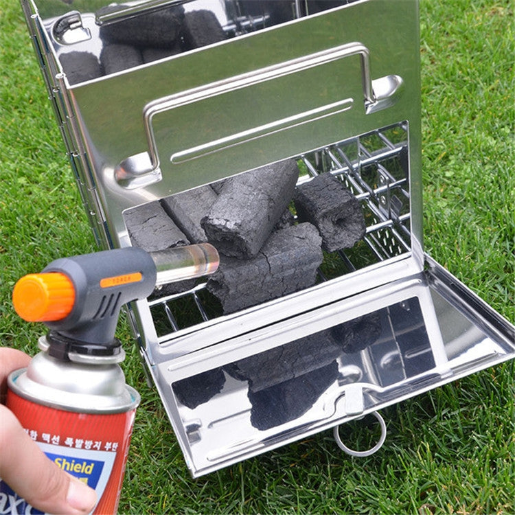 Portable Stainless Steel Folding Barbecue Stove Charcoal Barbecue Grill Outdoor Camping Wood Stove Reluova