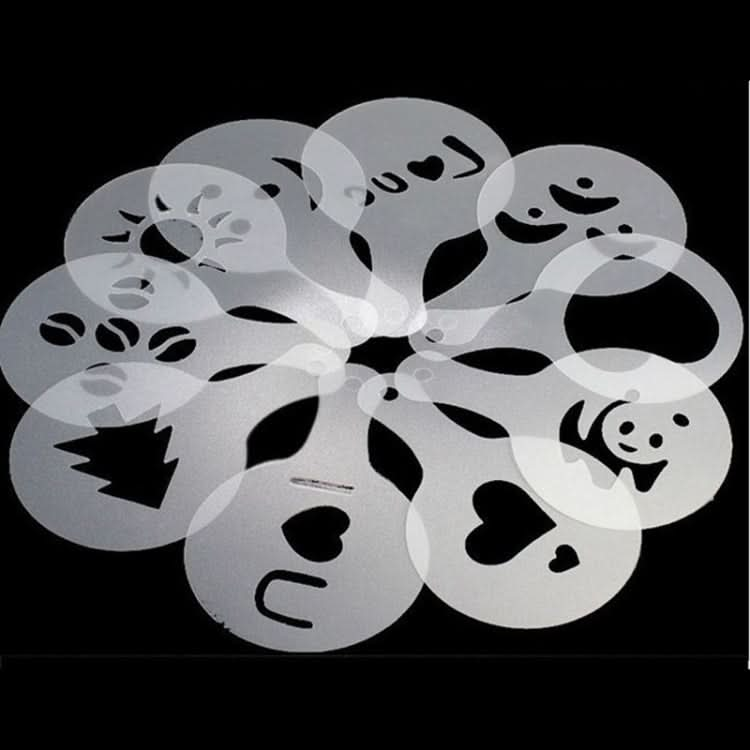 32 PCS Coffee Stencil Filter Coffee Maker Cappuccino Mold Templates Strew Flowers Pad Spray Art Baking Tools-Reluova