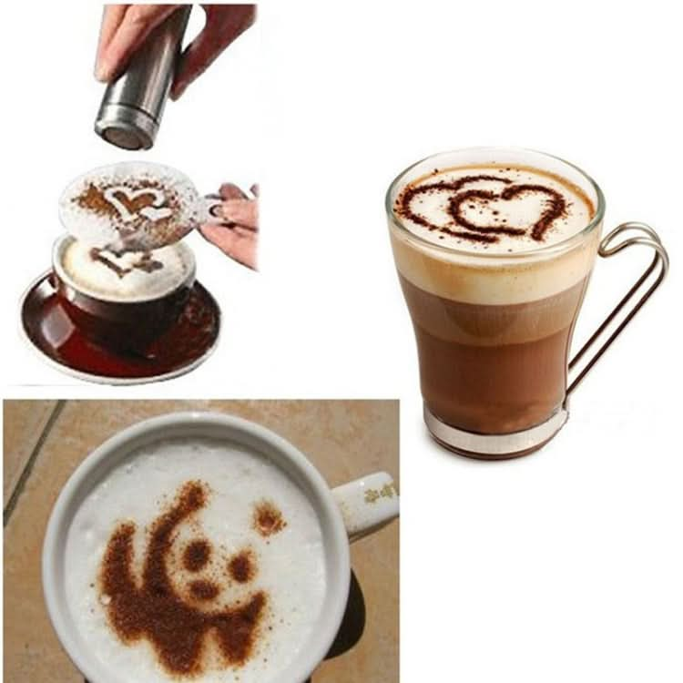 32 PCS Coffee Stencil Filter Coffee Maker Cappuccino Mold Templates Strew Flowers Pad Spray Art Baking Tools-Reluova