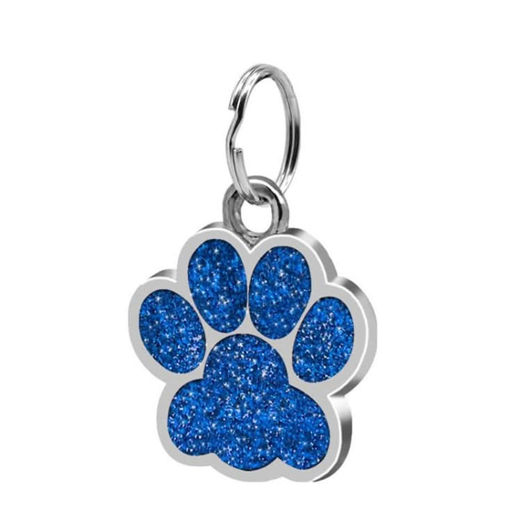 5 PCS Metal Pet Tag Zinc Alloy Identity Card Footprint Lettering Dog Tag(Blue)-Reluova