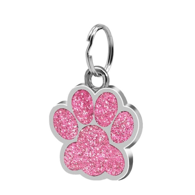 5 PCS Metal Pet Tag Zinc Alloy Identity Card Footprint Lettering Dog Tag(Pink)-Reluova