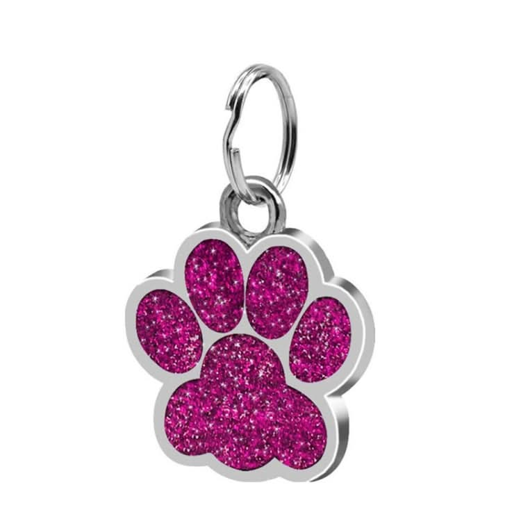 5 PCS Metal Pet Tag Zinc Alloy Identity Card Footprint Lettering Dog Tag(Purple)-Reluova