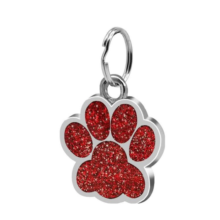 5 PCS Metal Pet Tag Zinc Alloy Identity Card Footprint Lettering Dog Tag(Red)-Reluova