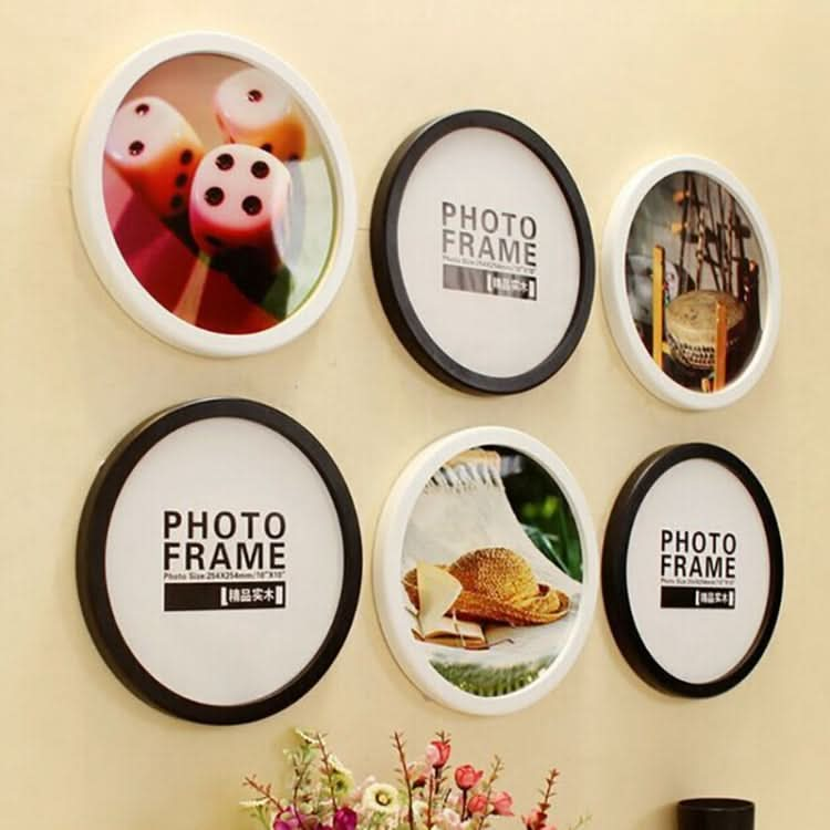 Hanging Wall  Mounted Round Photo Frame Creative Gifts  Home Decoration Wood-based Photo Frame Holder Reluova