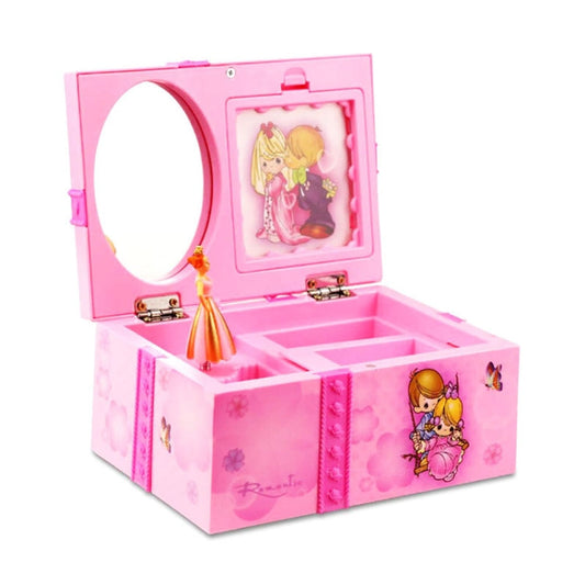 Girly Heart Dancing Girl Jewelry Storage Music Box