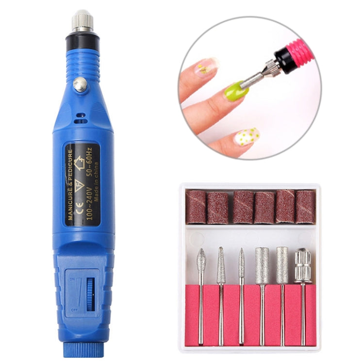 1 Set Power Professional Electric Manicure Machine Pen Pedicure Nail File Nail Tools 6 bits Drill Nail Drill Machine