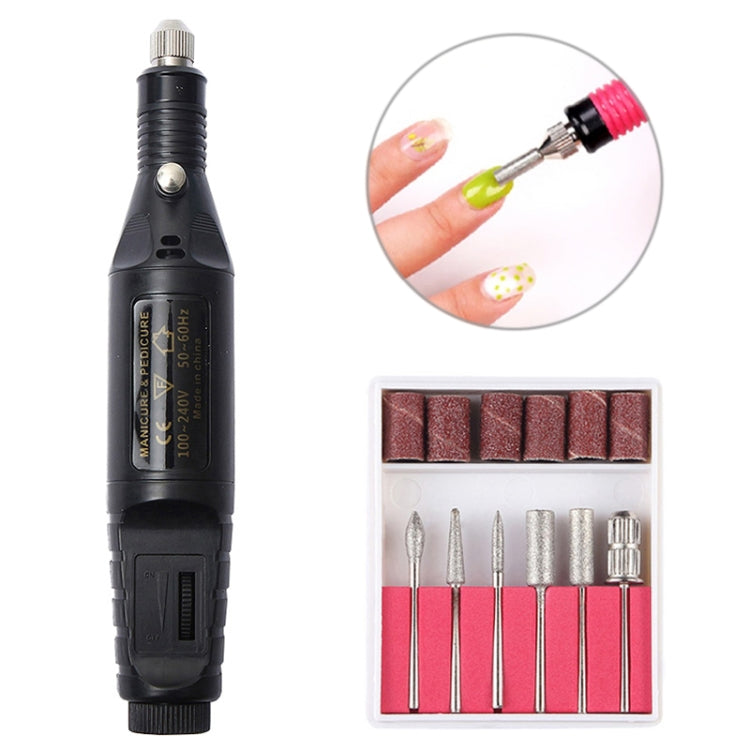 1 Set Power Professional Electric Manicure Machine Pen Pedicure Nail File Nail Tools 6 bits Drill Nail Drill Machine