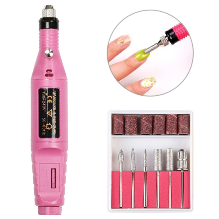 1 Set Power Professional Electric Manicure Machine Pen Pedicure Nail File Nail Tools 6 bits Drill Nail Drill Machine