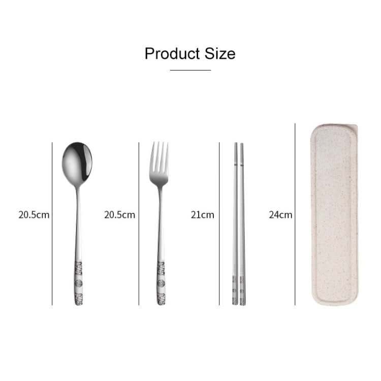 Stainless Steel Tableware Student Office Worker Portable Tableware Set - Reluova