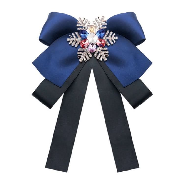 Women Snowflake Shape Colored Rhinestone Bow-knot Bow Tie Brooch Clothing Accessories Reluova