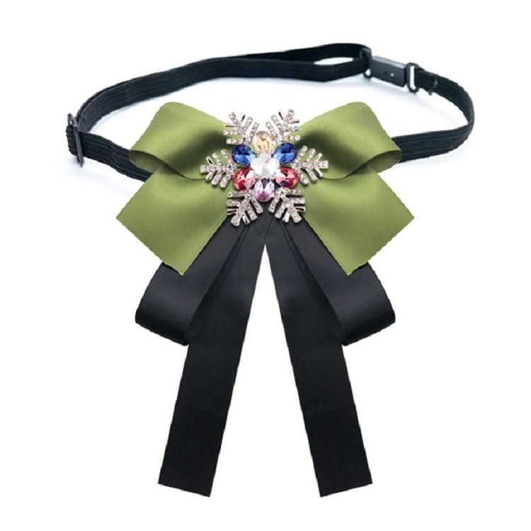 Women Snowflake Shape Colored Rhinestone Bow-knot Bow Tie Brooch Clothing Accessories Reluova