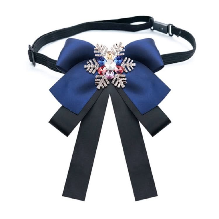 Women Snowflake Shape Colored Rhinestone Bow-knot Bow Tie Brooch Clothing Accessories Reluova