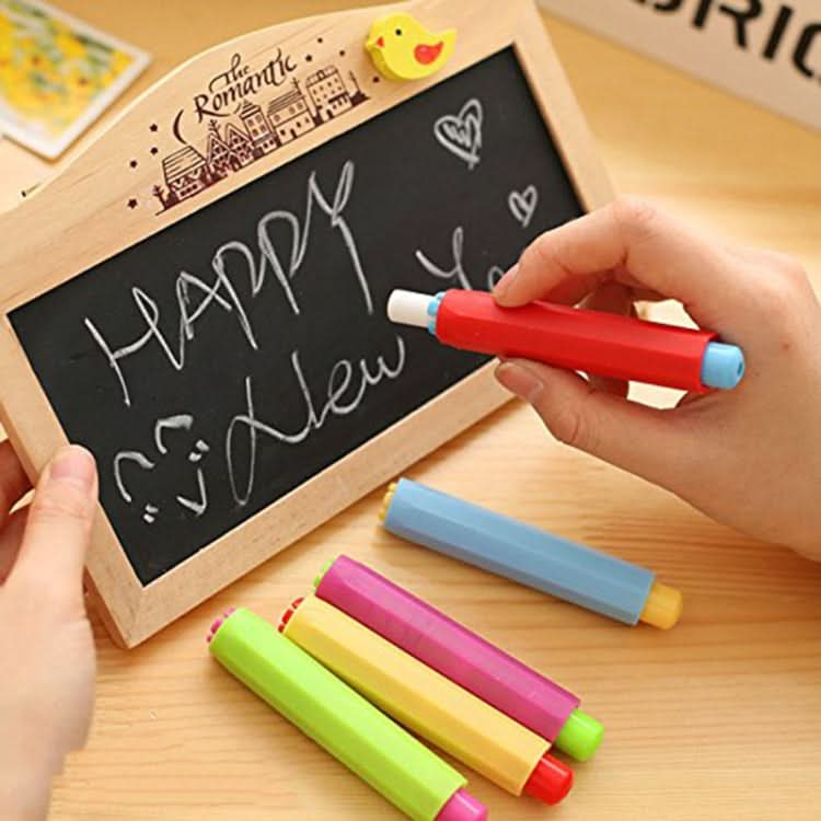 Magnetic Chalk Holder Dustless Double Spring Chalk Pen Holder Auto-adjust Chalk Clip, Ramdom Color Reluova