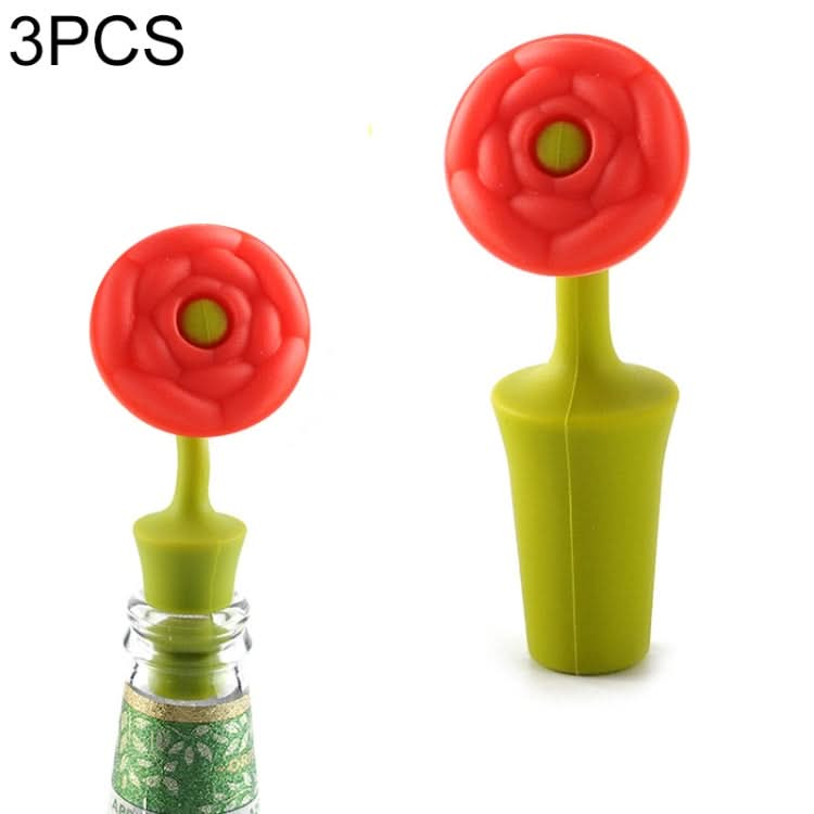 3 PCS Creative Wine Drink Preservation Stopper Flower Silicone Wine Stopper-Reluova