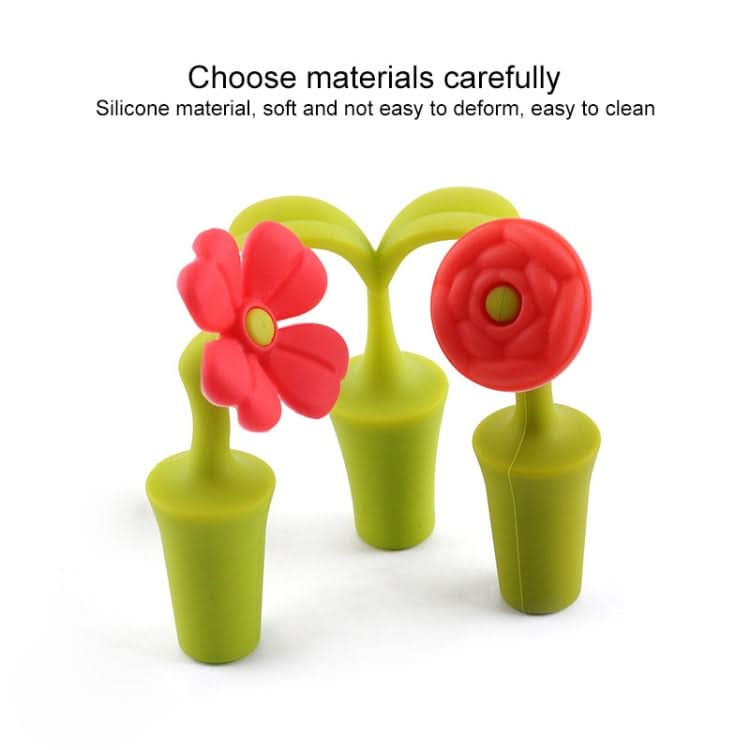 3 PCS Creative Wine Drink Preservation Stopper Flower Silicone Wine Stopper - Reluova