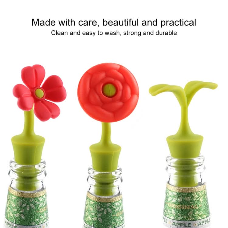 3 PCS Creative Wine Drink Preservation Stopper Flower Silicone Wine Stopper-Reluova