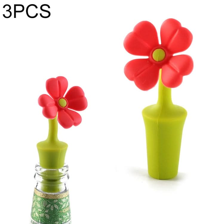 3 PCS Creative Wine Drink Preservation Stopper Flower Silicone Wine Stopper-Reluova