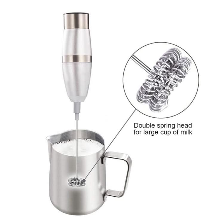 Electric Milk Frother Foamer Double Spring Triple Spring Stainless Steel Mixer - Reluova