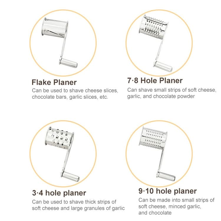 Cheese Grater Rotory Container Stainless Steel Hand-Crank Rotary Shredder - Reluova