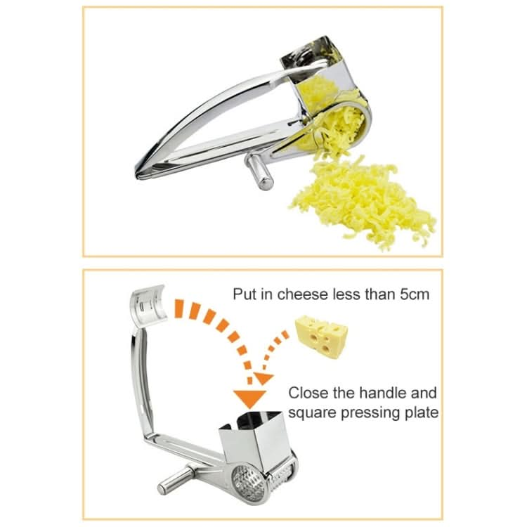 Cheese Grater Rotory Container Stainless Steel Hand-Crank Rotary Shredder - Reluova