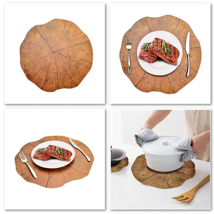 2 PCS Wood Placement Table Mats Tableware Pad Lotus Shape Tea Cup Bowl Decoration-Reluova