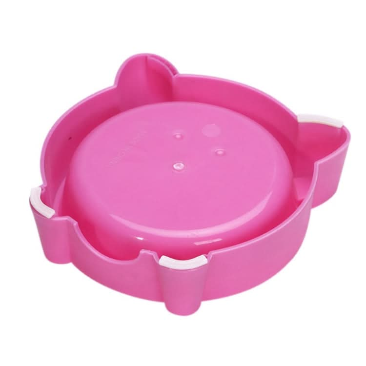 2 PCS Eco-friendly Plastic Anti-skid Cat Face Bowl Pet Supplies(Red)-Reluova