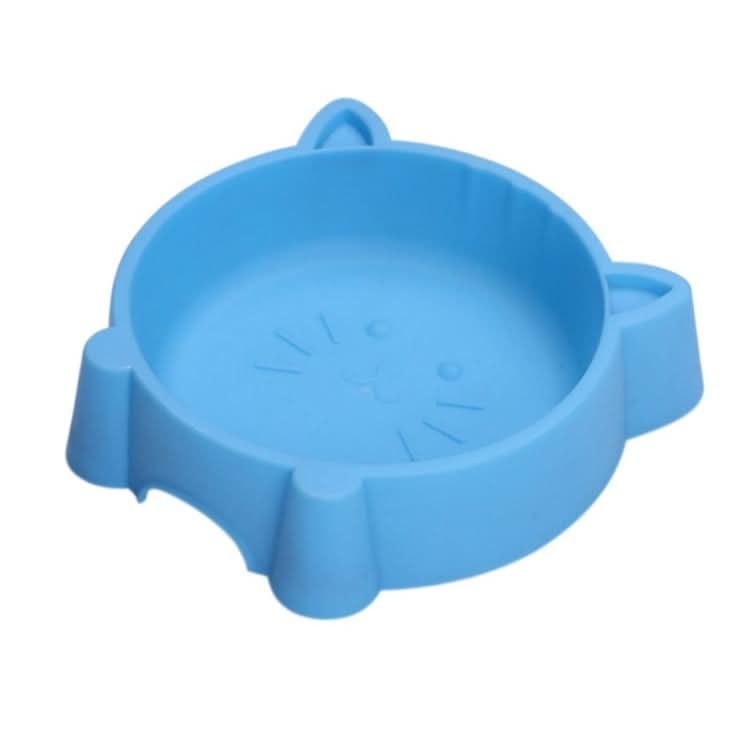 2 PCS Eco-friendly Plastic Anti-skid Cat Face Bowl Pet Supplies(Light Blue)-Reluova