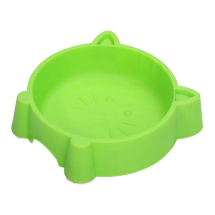 2 PCS Eco-friendly Plastic Anti-skid Cat Face Bowl Pet Supplies(Green)-Reluova