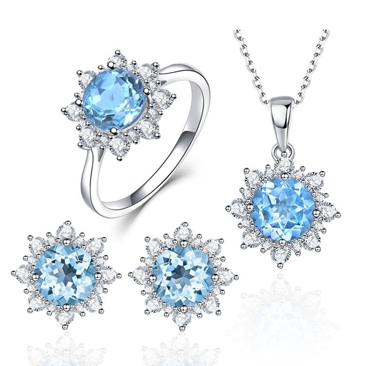 3 PCS/Set Snow Shape Gemstone Jewelry Set For Women, Series 2