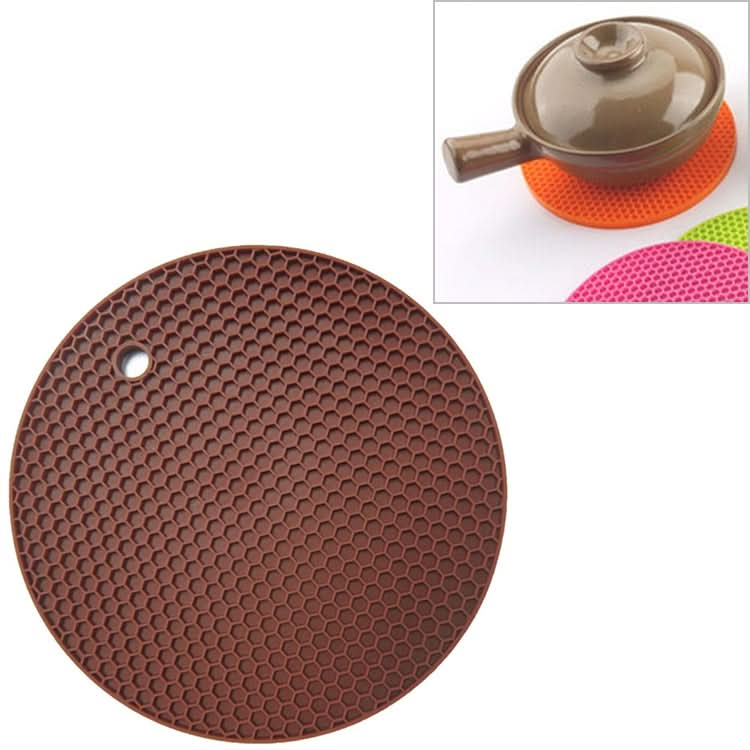 Honeycomb Silicone Round Non-slip Heat Resistant Mat, Size: 18x18x0.8cm - Reluova