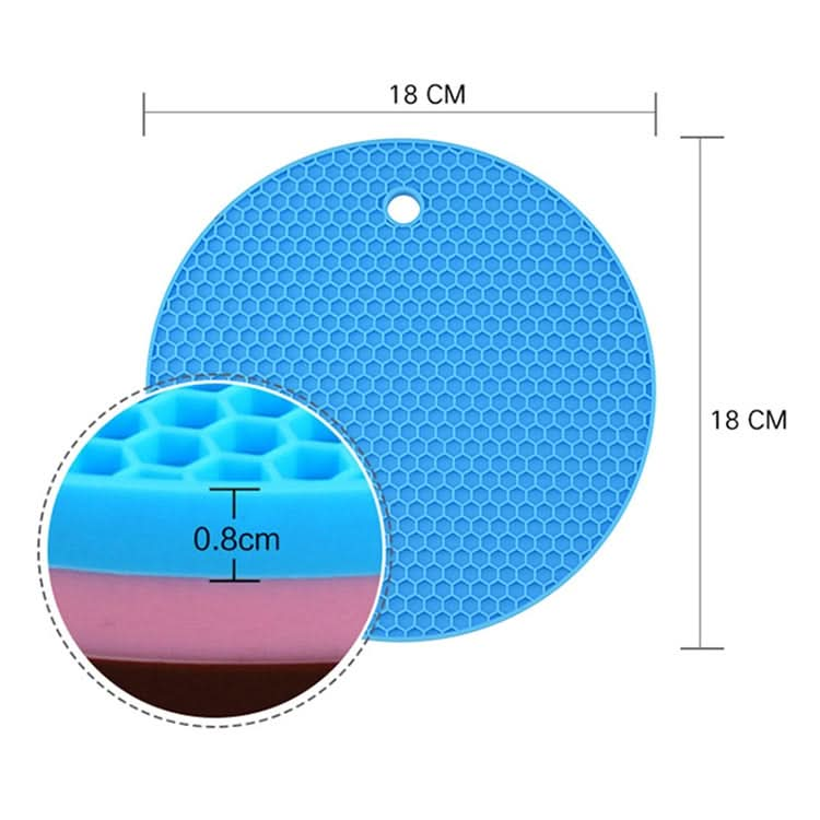 Honeycomb Silicone Round Non-slip Heat Resistant Mat, Size: 18x18x0.8cm - Reluova