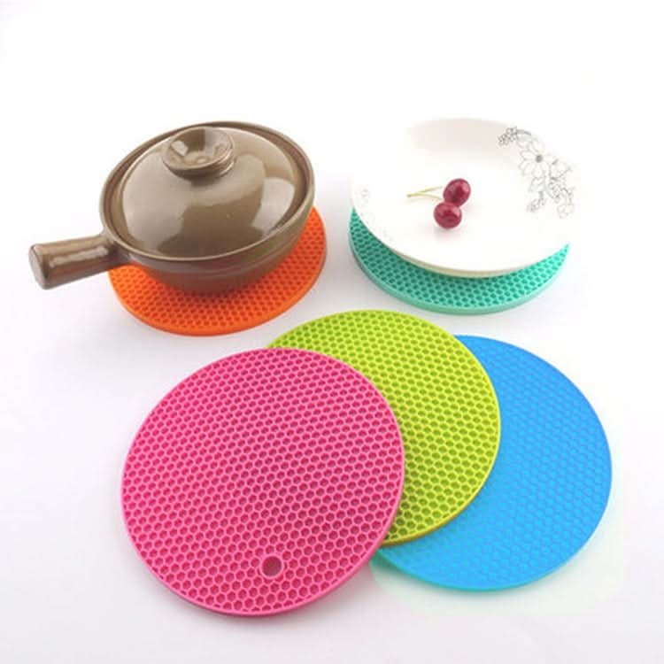 Honeycomb Silicone Round Non-slip Heat Resistant Mat, Size: 18x18x0.8cm - Reluova