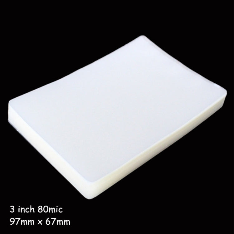 100pcs / Pack 3 Inch 80mic Thickness Clear Laminating Film Plastic film