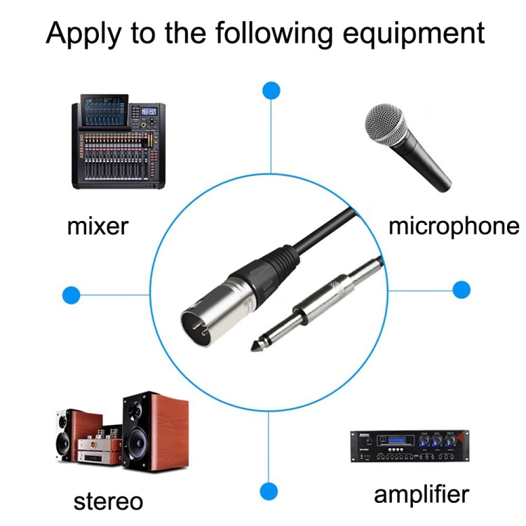 6.35mm Caron Male To XLR 2pin Balance Microphone Audio Cable Mixer Line