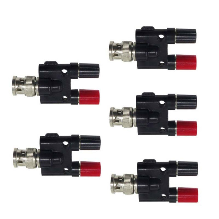 5pcs BNC Male Plug To Two Banana Jack Female Connector RF Adapter Reluova