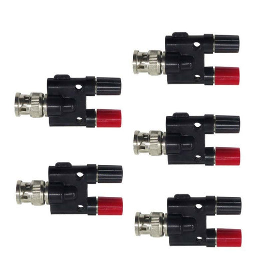 5pcs BNC Male Plug To Two Banana Jack Female Connector RF Adapter